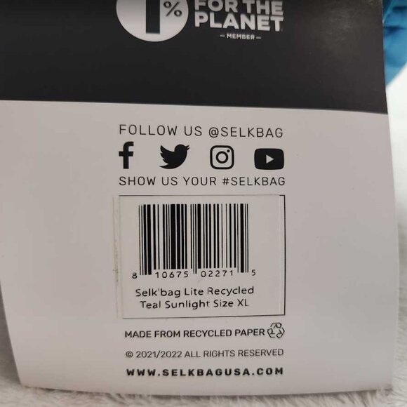 New Adult XL Selk'Bag Lite recycled wearable sleeping bag in Teal Sunlight - Picture 6 of 7